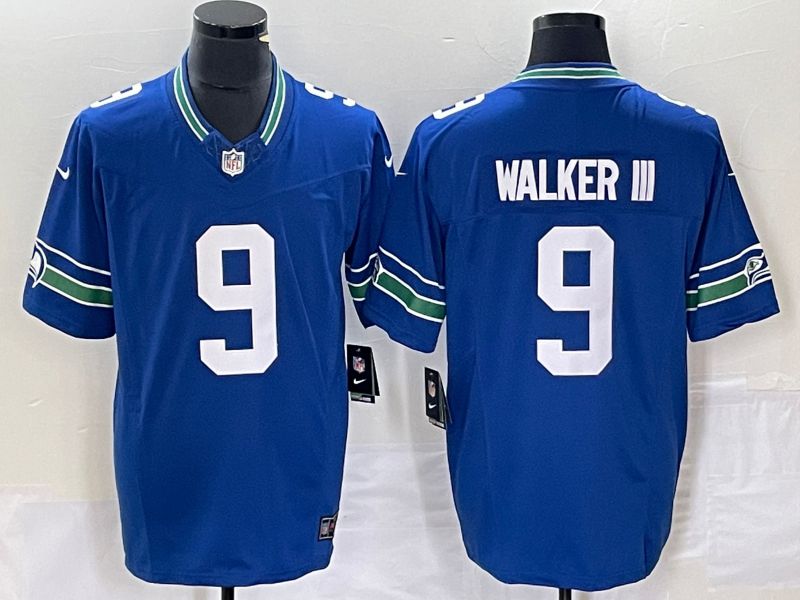 Men Seattle Seahawks #9 Walker iii Blue Nike Throwback Vapor Limited NFL Jersey->dallas cowboys->NFL Jersey